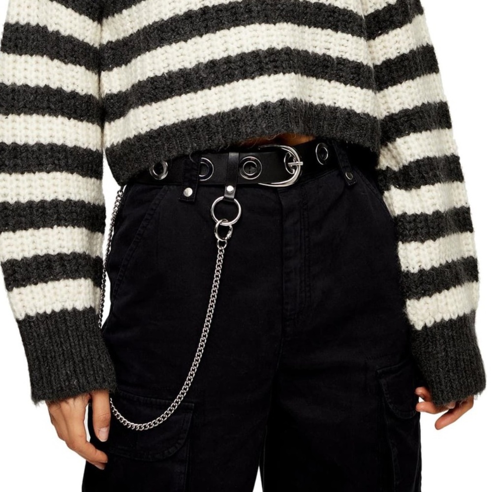NEW TOPSHOP Oversized Crop Chunky Sweater Size 14 - Picture 3 of 7